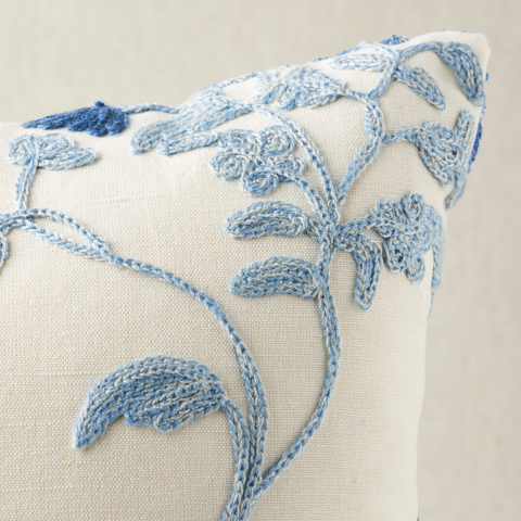 Raleigh Crewel Embroidery Pillow A