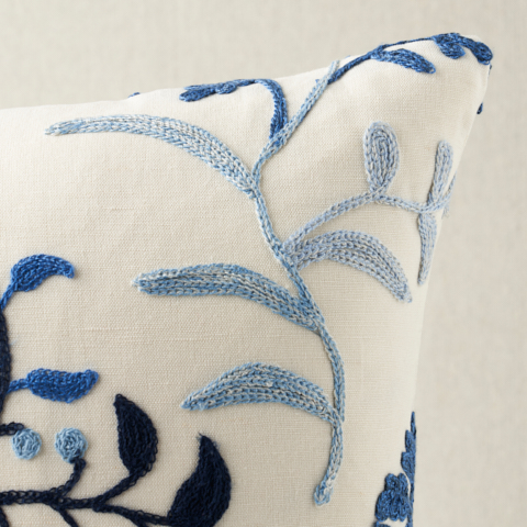 Raleigh Crewel Embroidery Pillow B