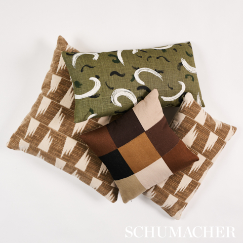 Embroidered Tile Pillow