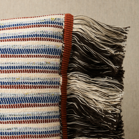 Rag Rug Hand Woven Stripe Pillow