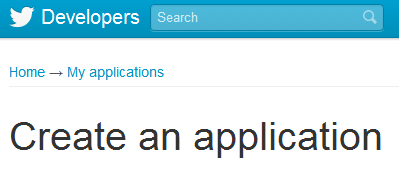 Twitter Create an Application screen