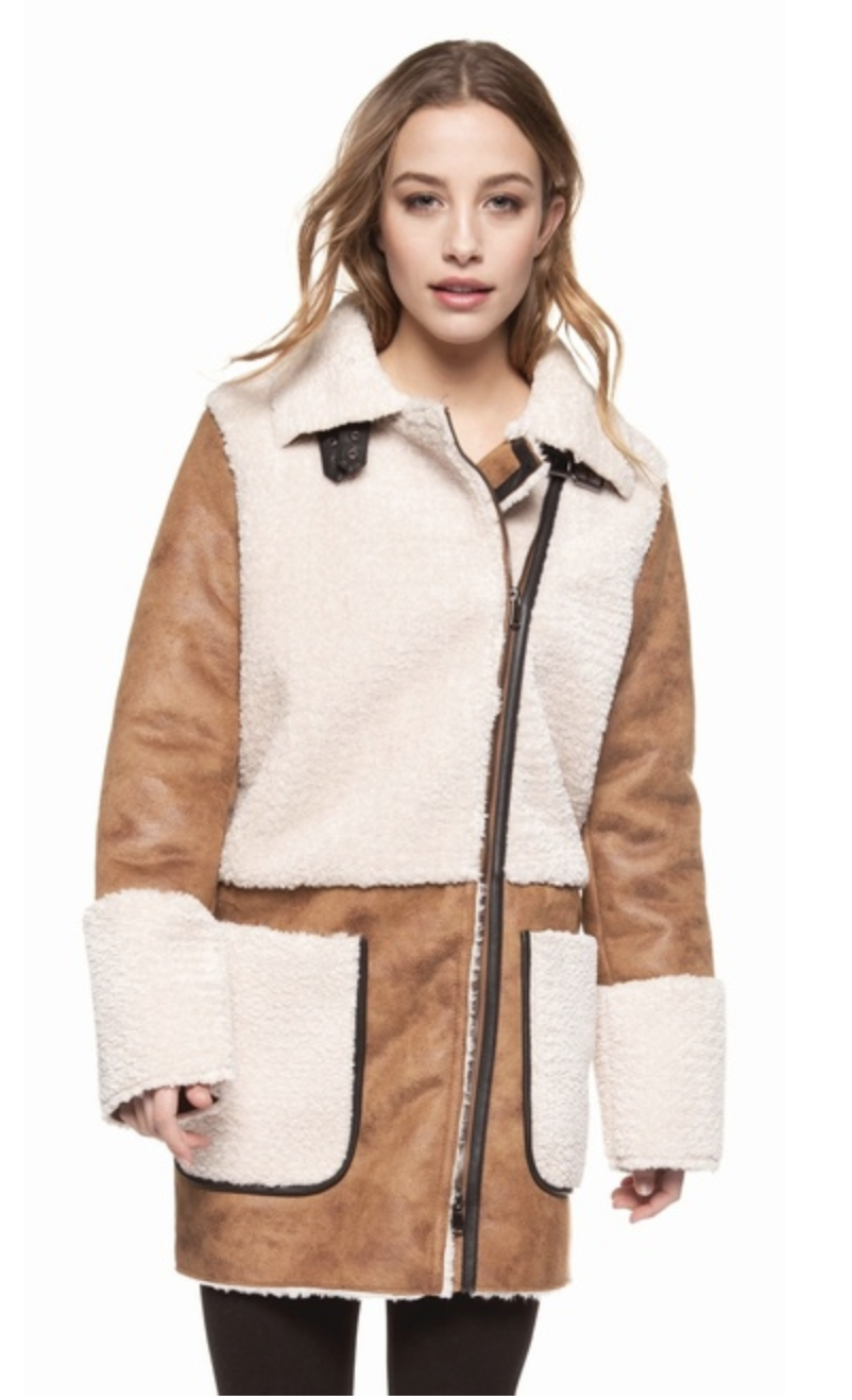 Enjoy Your Winters with DEX CLOTHING | Fur Jacket with Patches Fur Jacket with Patches