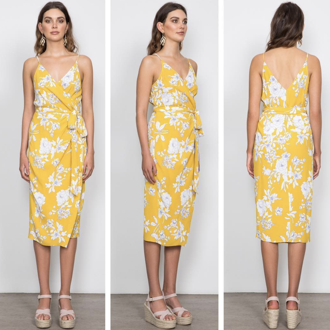 New Looks for Spring | Wish The Label Yellow Floral Pattern Dress Wish The Label Yellow Floral Pattern Dress