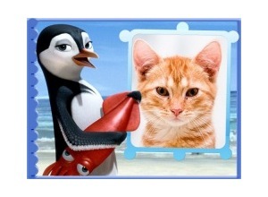 Moldura - Pinguin Ta Dando Onda