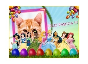 Moldura - Feliz Pascoa Princesas