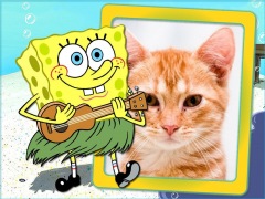 Moldura - Bob Esponja Tocando Violao