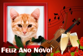 Moldura - Feliz Ano Novo Tacas E Violino