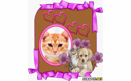 Moldura - Cachorro E Gato