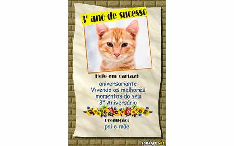 Moldura - Convite De 3 Anos