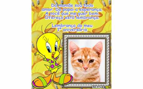 Moldura - Lembrancinha De 1 Ano Piupiu