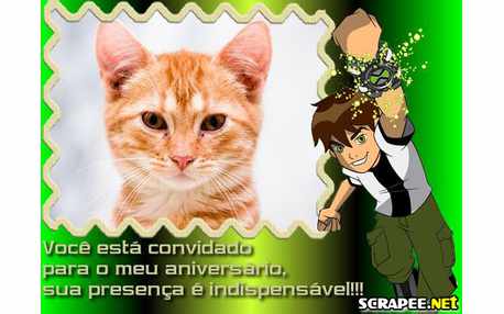 Moldura - Convite De Aniversario Ben10