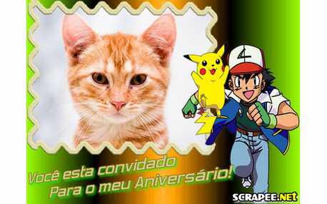 Moldura - Convite De Aniversario Pokemon