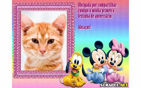 Moldura - Lembrancinha De 1 Ano Baby Disney