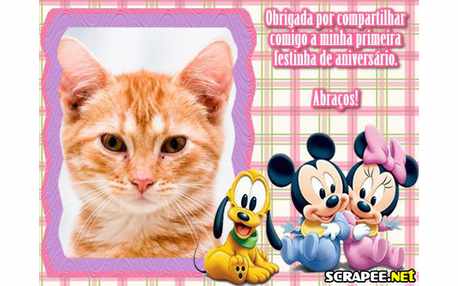 Moldura - Lembrancinha De 1 Ano Da Baby Disney