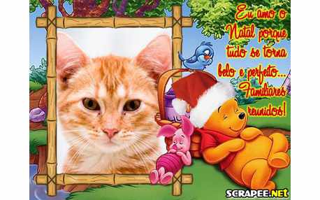 Moldura - Natal Com Ursinho Pooh