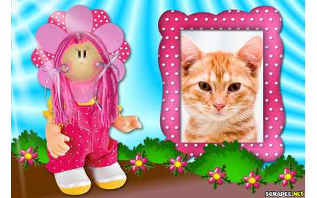 Moldura - Menina Flor