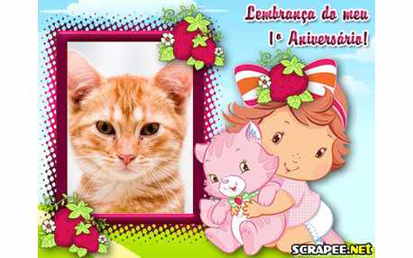 Moldura - Lembranca De 1 Ano Da Moranguinho Baby