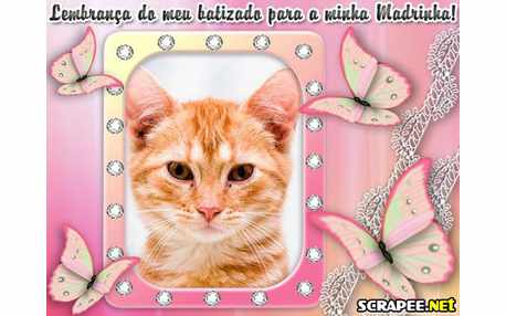 Moldura - Lembrancinha De Batizado Para Madrinha De Menina