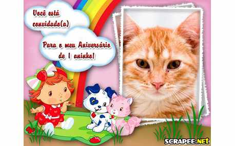 Moldura - Convite De 1 Ano Da Moranguinho