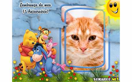 Moldura - Lembrancinha De 1 Ano Do Pooh