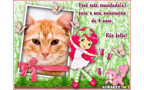 Moldura - Convite De 4 Anos Da Moranguinho