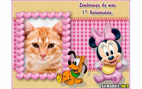 Moldura - Lembrancinha De 1 Ano Da Minnie Baby