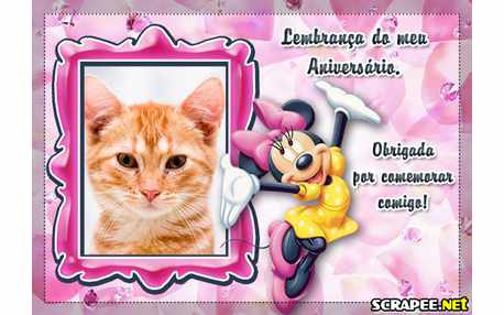 Moldura - Lembranca De Aniversario Da Minnie
