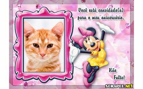 Moldura - Convite De Aniversario Da Minnie