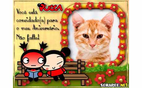 Moldura - Convite De Aniversario Da Pucca