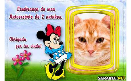 Moldura - Lembranca  De 2 Anos Da Minnie