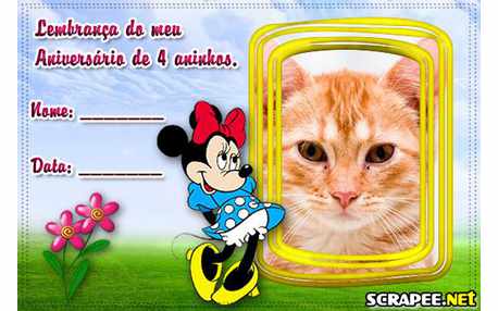 Moldura - Lembrancinha De 4 Anos Da Minnie