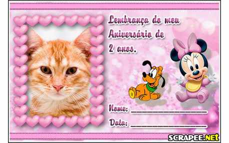 Moldura - Lembrancinha De 2 Anos Da Minnie Baby