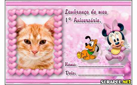 Moldura - Lembrancinha De 1 Ano Da Minnie Baby