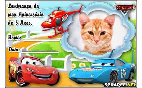 Moldura - Lembranca De 5 Anos Do Filme Carros