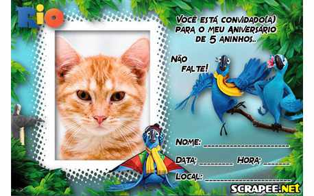 Moldura - Convite De 5 Anos Do Filme Rio