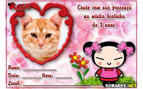 Moldura - Convite De 3 Anos Da Pucca