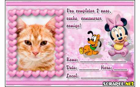Moldura - Convite De 2 Anos Minnie Baby
