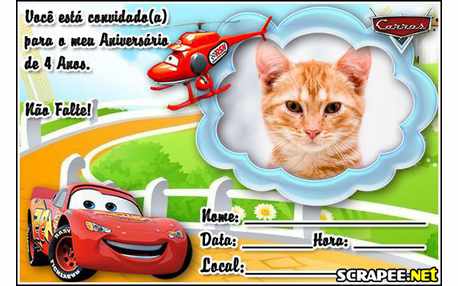 Moldura - Convite De 4 Anos Do Filme Carros