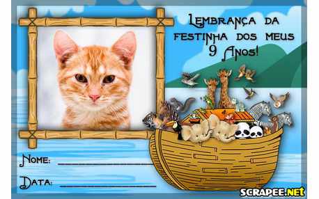 Moldura - Lembrancinha De 9 Anos Da Arca De Noe