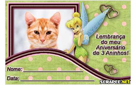 Moldura - Lembrancinha De 3 Anos Da Sininho