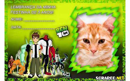Moldura - Lembrancinha De 5 Anos Do Ben 10