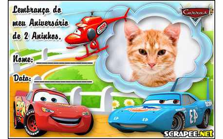 Moldura - Lembrancinha De 2 Anos Do Filme Carros