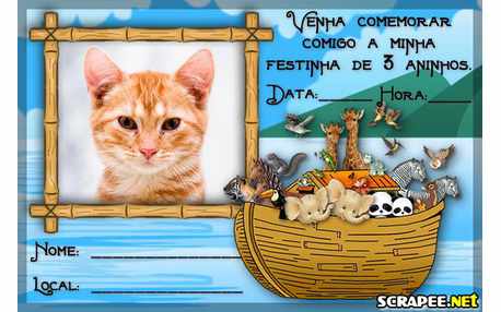 Moldura - Convite De 3 Anos Da Arca De Noe