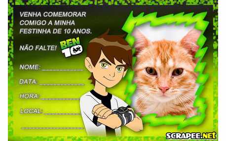 Moldura - Convite De 10 Anos Do Ben 10