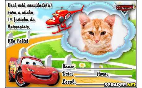 Moldura - Convite De 1 Ano Do Filme Carros