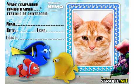 Moldura - Convite Para Imprimir   Procurando Nemo