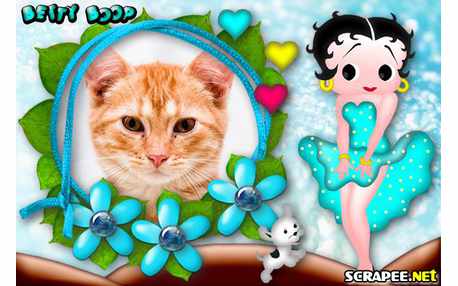 Moldura - Betty Boop De Vestido Azul