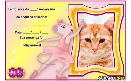 Moldura - Lembranca De Aniversario Da Angelina Ballerina