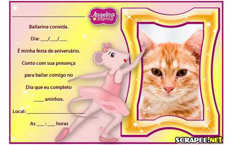 Moldura - Comvite De Aniversario Da Angelina Ballerina