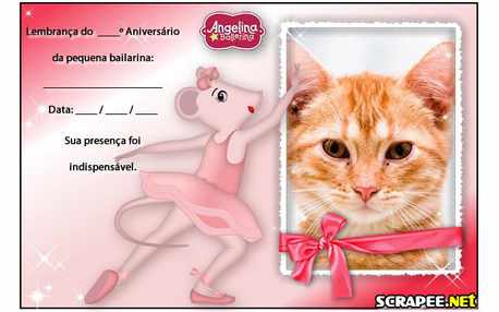 Moldura - Angelina Ballerina   Lembrancinha De Aniversario Para Imprimir